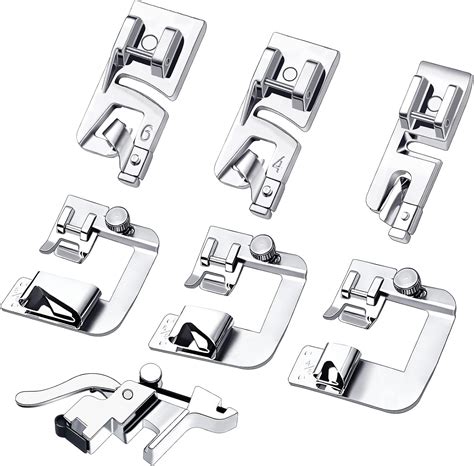 Amazon.com: 7 Pcs Rolled Hem Presser Foot, Hemming Foot Kit for Sewing ...
