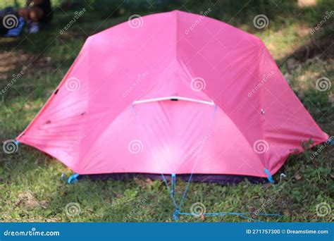 Pink Mountain Tent in the Hillside Camping Area Stock Photo - Image of hillside, area: 271757300