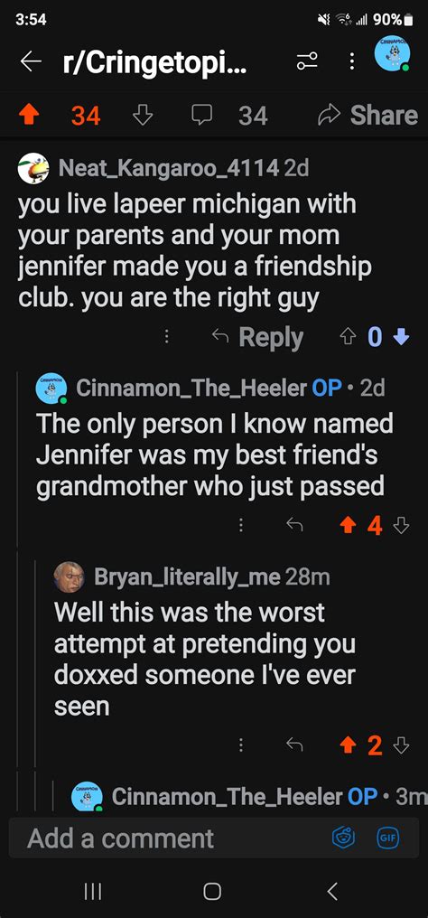 Weird creep tries to doxx me, but fails. I don't even know him. : r/CringetopiaRM