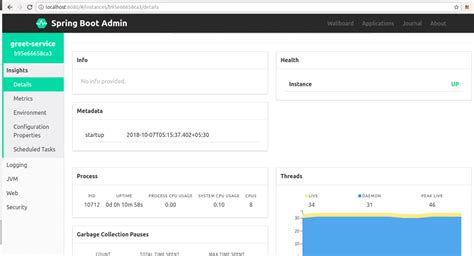 Spring Boot Admin 的图像结果