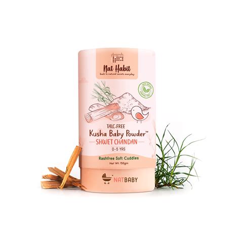 Buy Nat Habit Shwet Chandan Kusha Baby Powder, Chemical Free & Rashfree ...