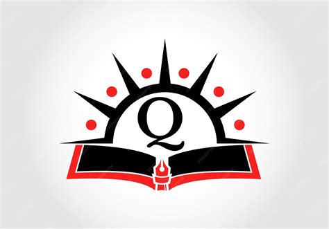Premium Vector | Education logo on letter q template open book logo on letter initial ...