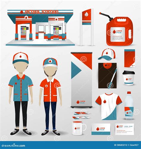 Gas Station Business Brand Design for Employee Uniform Stock Vector - Illustration of franchise ...