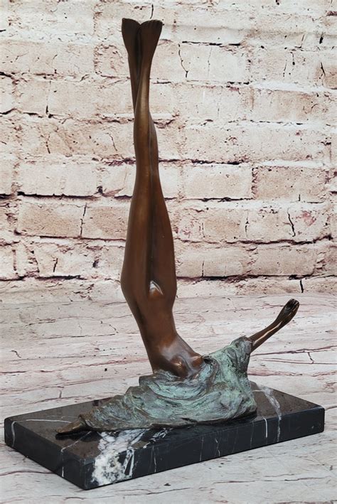 Bloomsbury Market Aydeliz Surrealist Abstract Art Bronze Sculpture of Upside Down Nude Female ...