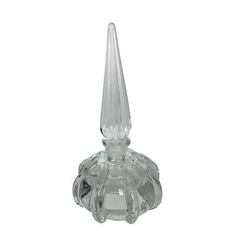Vintage Heavy Lead Crystal Clear Perfume Bottle Pointed Stopper 7" Tall | eBay
