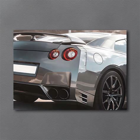 Nissan GTR R35 Black Neon Poster