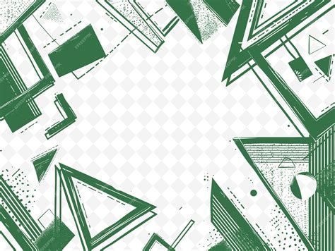 Premium PSD | Png minimalist frame art with abstract geometric shapes border f illustration ...