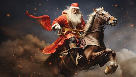 Sinterklaas op zijn paard in galop | Premium AI-generated image