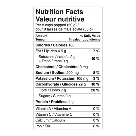 Orville Redenbacher Extra Butter Popcorn Nutrition Facts at James ...