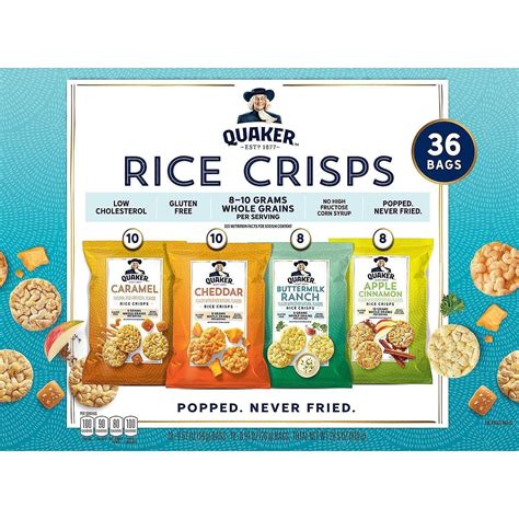 Quaker Rice Crisps Variety Pack - 36 Pack | Crunchy Snack Mix | Gluten ...
