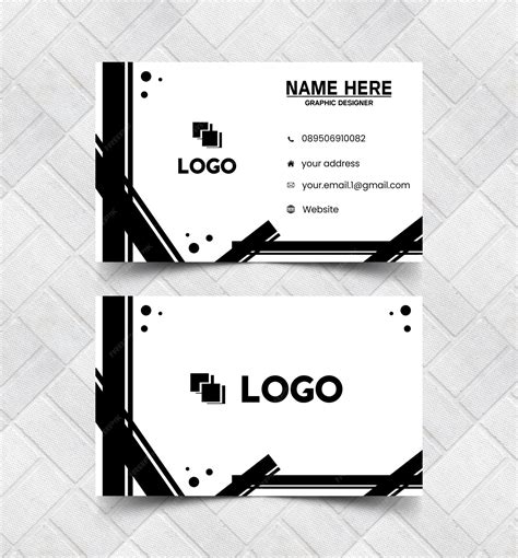 Black and White Business Card Template 的图像结果