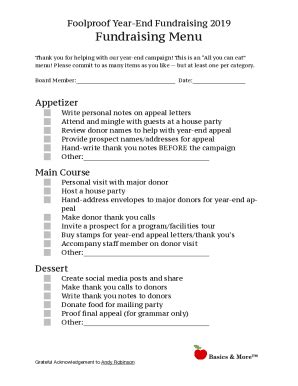Fillable Online Fundraising Menu Fax Email Print - pdfFiller