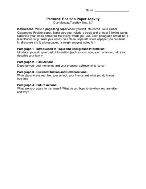 How to Write About Personal Vision Positional Paper 的图像结果