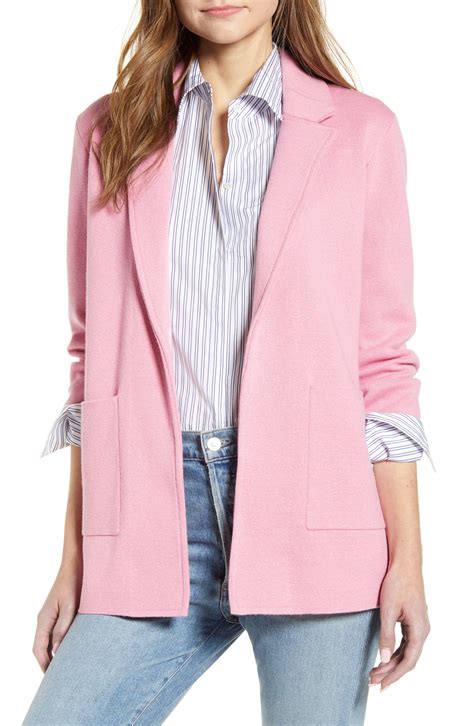 Women's J.crew New Lightweight Sweater Blazer, Size X-Large - Pink ...