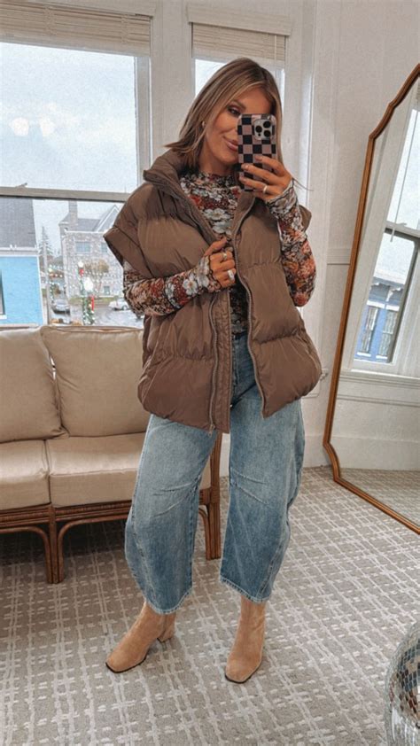 Over Sized Puffer Vest, Brown in 2025 | Perfect denim, Fashion, Outfits