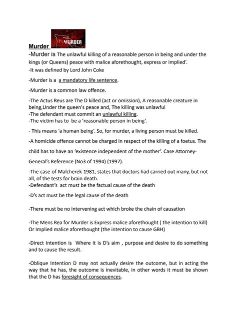 Simply explained: What is Murder? Easy Guide to Common Law and Criminal ...