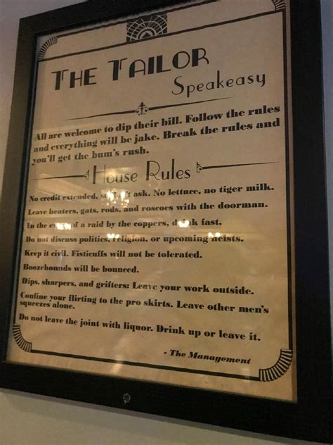 Carta de The Tailor Public House, West New York