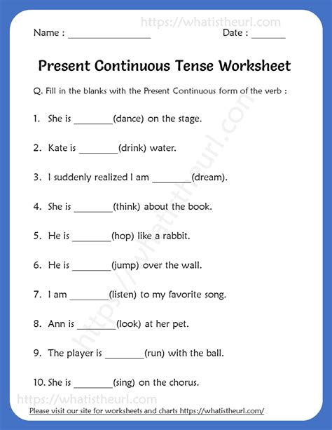 Continuous Tense Worksheet 的图像结果