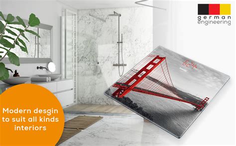 Beurer GS 215 Rom glass bathroom scale, Electronic Weight Machine for ...