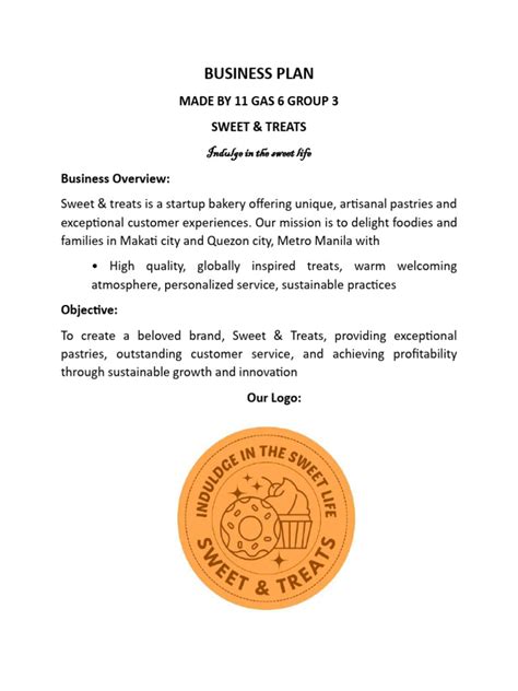 Objectives Snack Business Proposal Example 的图像结果