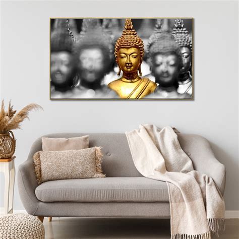 Golden Buddha: Serenity in Art Wall Painting – Nestroots
