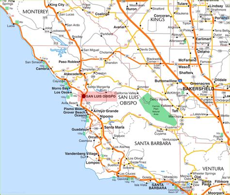 Map Of San Luis Obispo County