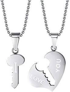 vien Lover Couple Heart I Love You his and her Stainless Steel Pendant ...