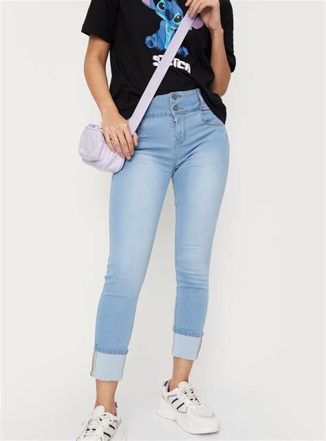 Buy Women Washed Double Button Jeans Online at just Rs. 1299.0 ...