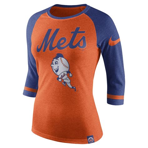 Nike New York Mets Women's Heathered Orange Tri-Blend 3/4-Sleeve Raglan ...