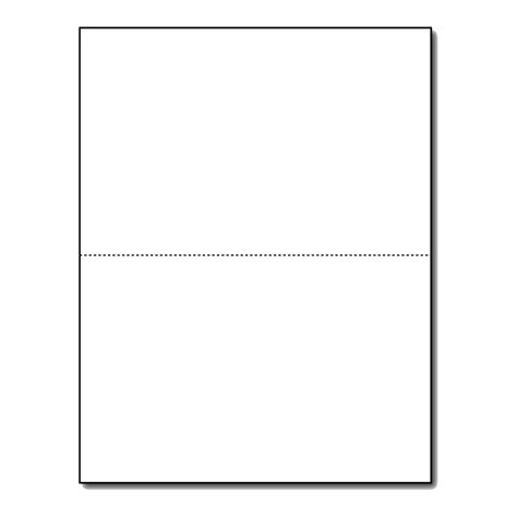 Buy 8.5" x 11" Blank White Perforated Cardstock Paper - 2 Per Sheet ...