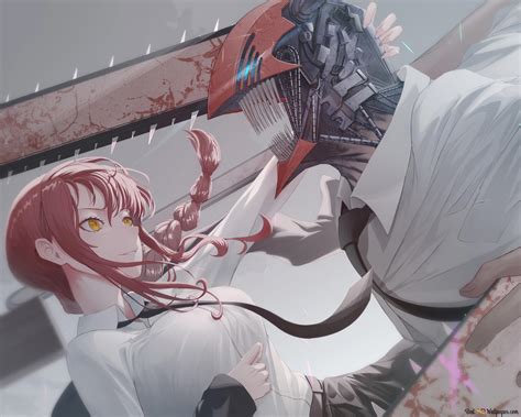 Makima and Denji Hybrid form from Chainsaw man 4K wallpaper download