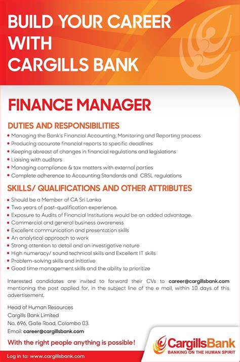 Finance Manager at Cargills Bank