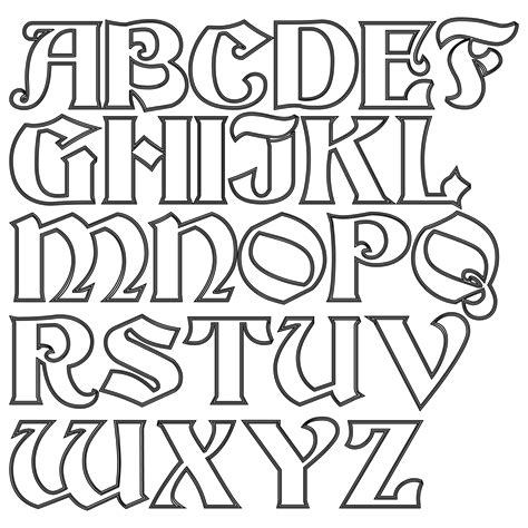 Alphabet Stencils Printable - Free coloring pages to print