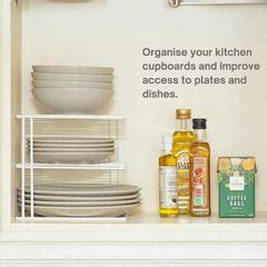3-Tier Kitchen Storage Corner Rack, Shelf Plate Dish Rack 25x25x21 cm ...