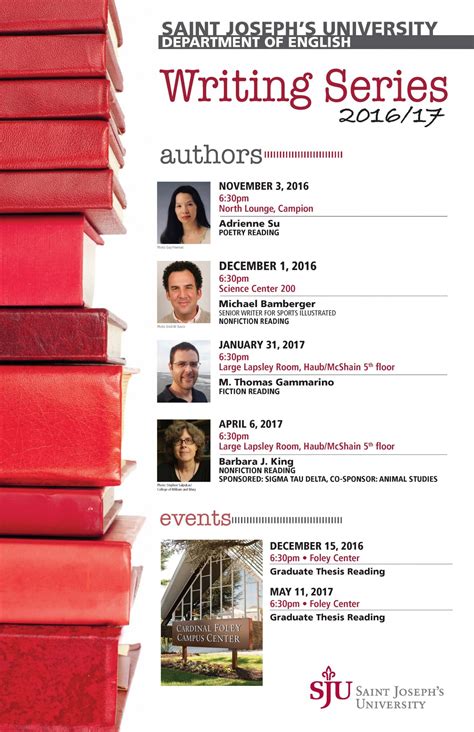 SJU Writing Series for 2016-2017 - Graduate Writing Studies