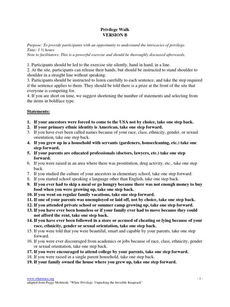 Image result for Privilege Walk Exercise