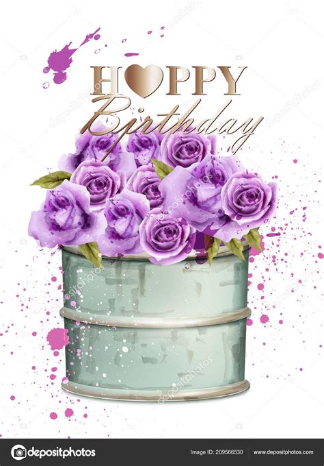 Happy Birthday Purple Flowers Images