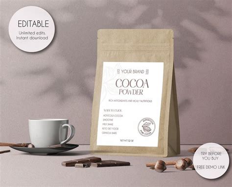 Image result for Coco Powder Round Label