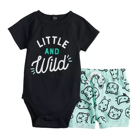 Baby Boy Jumping Beans® "Little And Wild" Raglan Bodysuit & Shorts Set