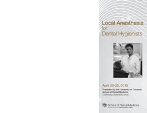 Fillable Online ucdenver Local Anesthesia Dental Hygienists ...