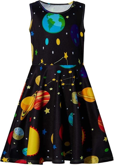 Buy Ahegao Girl's Floral Sleeveless Dresses Kids One-Piece Sundress for ...