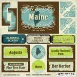 Scrapbook Customs - United States Collection - Maine - Distressed ...
