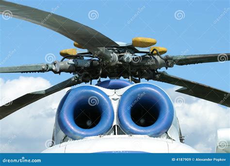 Rotors and Engines of Russian Helicopter MI-8 Stock Image - Image of ...