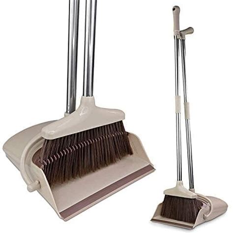 Zeqon Dust Pan with Long Handle Combo Set for Home, Floor, Garden and ...