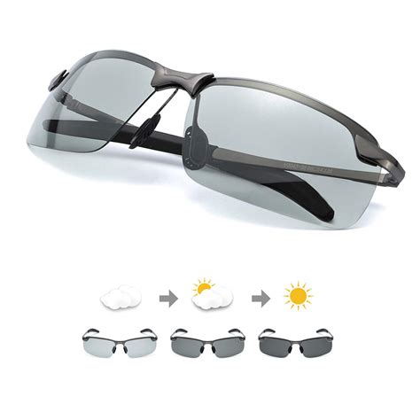 Buy TJUTR Men's Photochromic Sunglasses with Polarized Lens for Outdoor ...