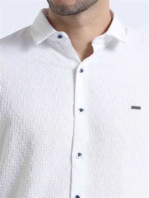 Buy Titan White Popcorn Shirt for Mens Online in India
