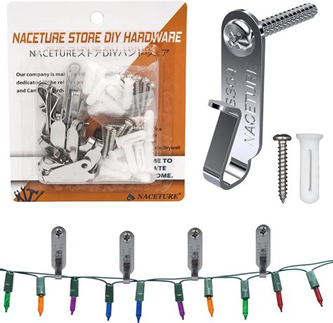 Amazon.com: 20 Pack Light Hanger Hooks- Stainless Steel Screw Clips for ...