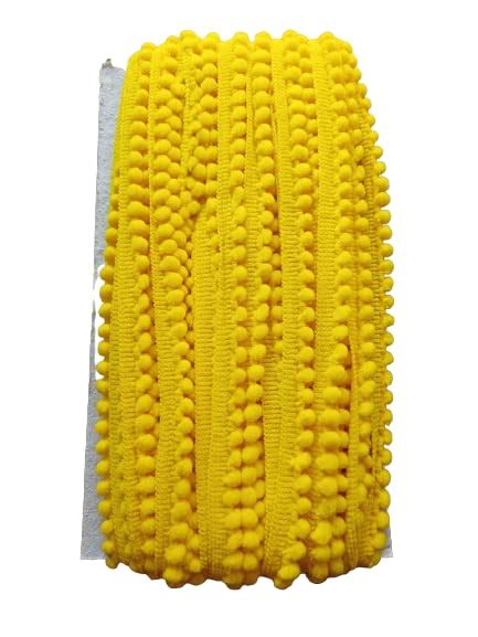 Pom pom Lace 12 Meter Lemon Pom Pom Mini Bobble Ball Fringe Braid Lace ...