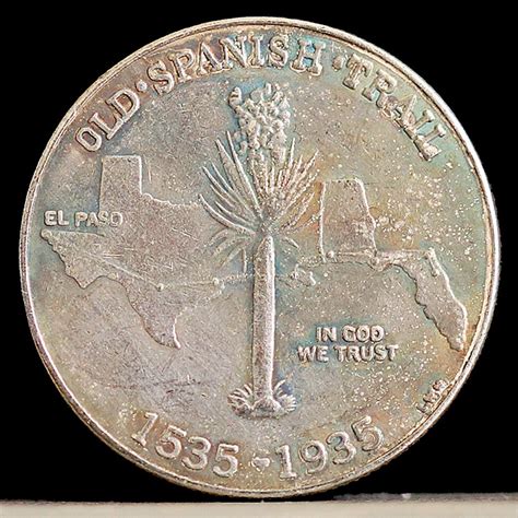 1935 Old Spanish Trail Commemorative Half Dollar Silver Plated Coin ...
