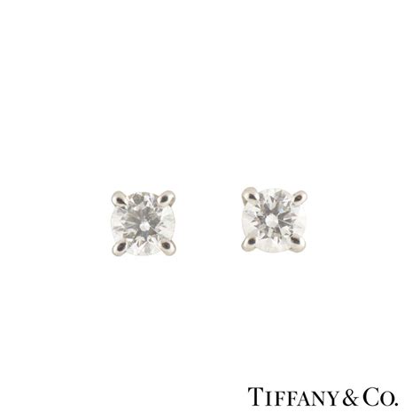 Tiffany & Co. Solitaire Diamond Earrings 0.34ct G/VS | Rich Diamonds